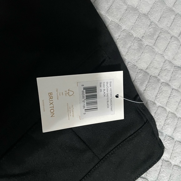 Brixton Victory Tuxedo Pants Women’s 25 W 27 L Black With Leopard Side Stripe - Picture 2 of 11